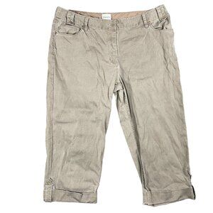 Chicos Capri Pants Womens Size 14/L/2.5 Cropped Capsule Everyday Minimal Basic